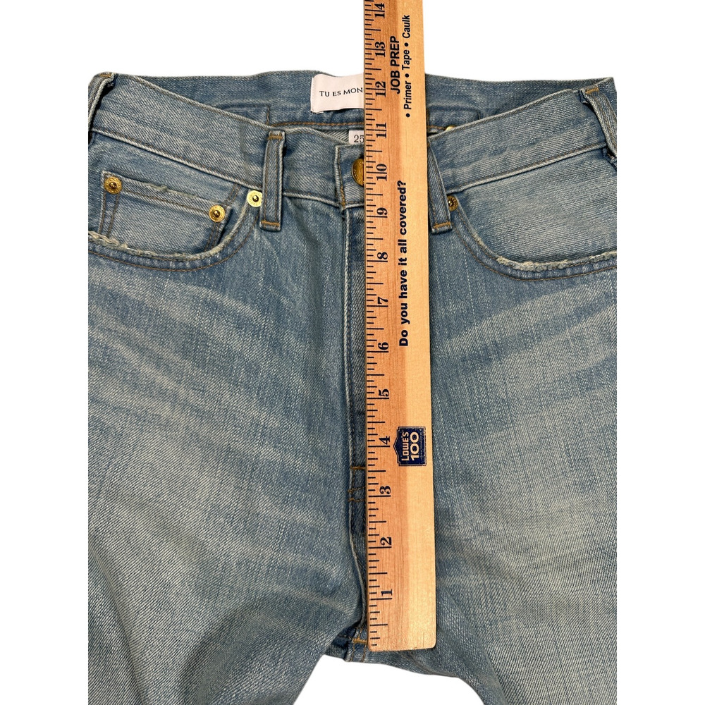 Tu Es Mon Tresor Emerald Jean Womens Size 25 High Rise Straight Boyfriend Fit - Picture 8 of 10
